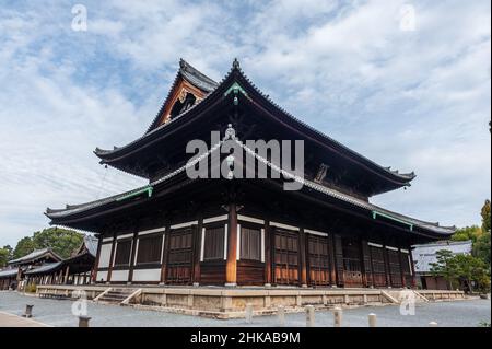 Un ampio angolo di vista della sala principale Tofuku-jin, un tempio bhuddista a Kyoto, Giappone Foto Stock