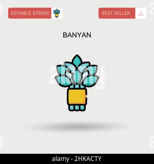 Banyan semplice icona vettoriale. Illustrazione Vettoriale