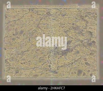 Ispirato dalla carta della Francia settentrionale, 1711, carte particuliere des environs de Lille, Tournay, Valenciennes, Bouchain, Douay, Arras, Bethune, Mappa della Francia settentrionale con le città di Lille, Tournai, Valenciennes, Bouchain, Douai, Arras e Béthune, 1711. Parte di una raccolta di piani di battaglie, Reimagined by Artotop. L'arte classica reinventata con un tocco moderno. Design di calda e allegra luminosità e di raggi di luce. La fotografia si ispira al surrealismo e al futurismo, abbracciando l'energia dinamica della tecnologia moderna, del movimento, della velocità e rivoluzionando la cultura Foto Stock
