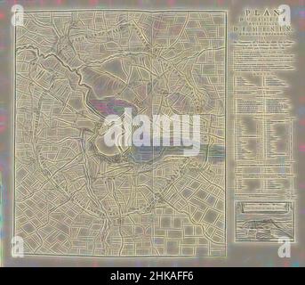 Ispirato dalla carta dell'Assedio di Menin, 1706, Plan du Siege de la Ville de Menin avec ses environs, et du Campement de l'Armée des Alliés soûs le Commandement de Son Excellende Monsr. le General de Zalichs pour l'Attaque de ladite Ville, Mappa dell'assedio di Menin da parte degli Alleati sotto il generale Zalichs, reinventato da Artotop. L'arte classica reinventata con un tocco moderno. Design di calda e allegra luminosità e di raggi di luce. La fotografia si ispira al surrealismo e al futurismo, abbracciando l'energia dinamica della tecnologia moderna, del movimento, della velocità e rivoluzionando la cultura Foto Stock