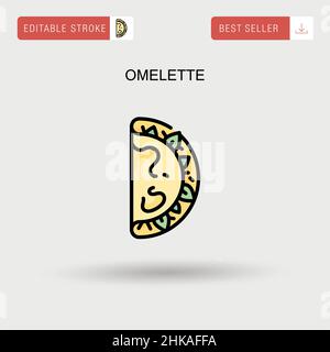 Omelette semplice vettore icona. Illustrazione Vettoriale