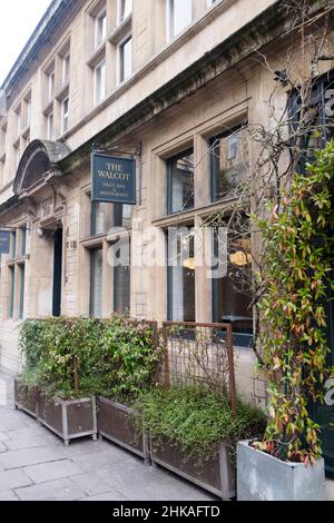 Viste intorno alla città di Bath, Somerset, Regno Unito . Il bar e ristorante Walcom St Foto Stock