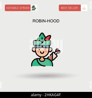 Robin-Hood semplice icona vettoriale. Illustrazione Vettoriale