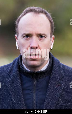 Londra, Regno Unito. 03rd Feb 2022. MP conservatore MATT HANCOCK visto a Westminster. PM Boris Johnson è stato accusato di una serie di violazioni delle regole di blocco, con alcuni parlamentari che chiedono le sue dimissioni. Photo credit: Ben Cawthra/Sipa USA **NO UK SALES** Credit: Sipa USA/Alamy Live News Foto Stock