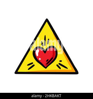 Piramide con un cuore. Illustrazione vettoriale Illustrazione Vettoriale