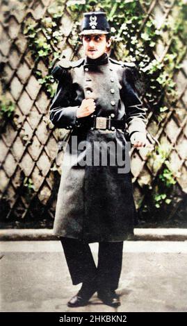 Portrait de Marcel Proust (1871-1922), ecrivain francais soldat a Orleans, photographie 1890 Foto Stock