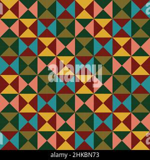 Motivo senza cuciture astratto geometrico trapuntato in clessidra. Illustrazione vettoriale di alta qualità. Perfetto per tessuti, carta da parati, biglietti da visita e sfondi. Illustrazione Vettoriale