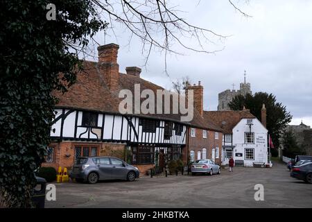 residenziale kent villaggio di chilham, uk febbraio 2022 Foto Stock