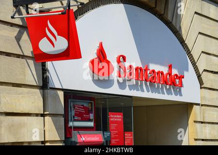 Banca Santander, Victoria Street, grimsby, lincolnshire, England, Regno Unito Foto Stock