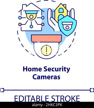 Icona del concetto di telecamere di sicurezza domestica Illustrazione Vettoriale