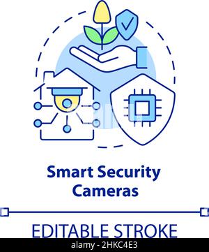 Icona del concetto di telecamere di sicurezza intelligenti Illustrazione Vettoriale