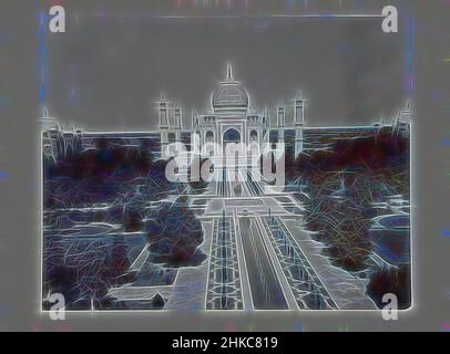 Ispirato dalla vista di Taj Mahal, Agra, c.. 1895 - c. 1915, carta, altezza 213 mm x larghezza 266 mm altezza 244 mm x larghezza 329 mm, Reimagined by Artotop. L'arte classica reinventata con un tocco moderno. Design di calda e allegra luminosità e di raggi di luce. La fotografia si ispira al surrealismo e al futurismo, abbracciando l'energia dinamica della tecnologia moderna, del movimento, della velocità e rivoluzionando la cultura Foto Stock