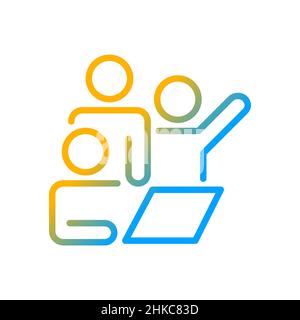 Icona vettore lineare gradiente riunione team Illustrazione Vettoriale