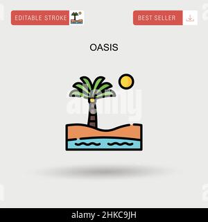 Icona Oasis Simple Vector. Illustrazione Vettoriale