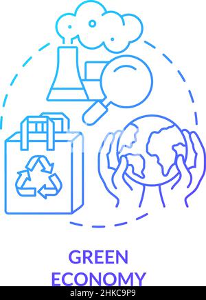 Icona verde di concetto di gradiente blu economico Illustrazione Vettoriale