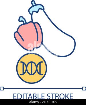 Icona colore RGB vegetale GMO Illustrazione Vettoriale