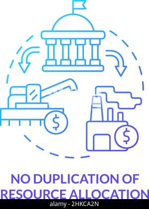 Nessuna duplicazione dell'icona del concetto di gradiente blu di allocazione delle risorse Illustrazione Vettoriale