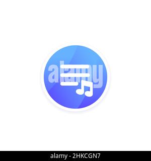 icona circolare playlist per applicazioni, vettore Illustrazione Vettoriale