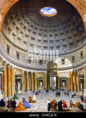 Interno del Pantheon, Roma di Giovanni Paolo panini (1691-1765), olio su tela, c.. 1734 Foto Stock