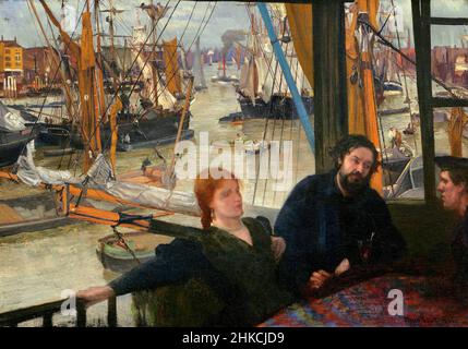 Wapping di James Abbott McNeill Whistler (1834-1903), olio su tela, c.. 1860-64 Foto Stock