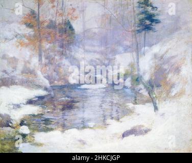 Winter Harmony by the American Impressionist, John Henry Twachtman (1853-1902), olio su tela, c.. 1890-1900 Foto Stock