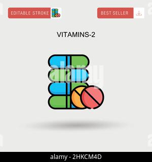 Vitamins-2 semplice icona vettoriale. Illustrazione Vettoriale