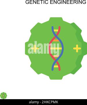 Ingegneria genetica semplice icona vettoriale. Modello di disegno del simbolo di illustrazione per l'elemento dell'interfaccia utente mobile Web. Illustrazione Vettoriale