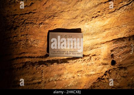 Le grotte di Koneprusy sono un sistema di grotte nel cuore della regione calcarea conosciuta come Carso Boemo, Repubblica Ceca. Si trova a sud-ovest di Praga Foto Stock