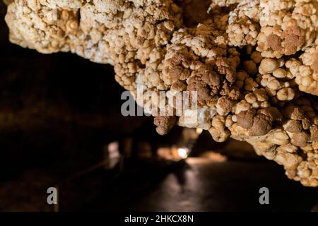 Le grotte di Koneprusy sono un sistema di grotte nel cuore della regione calcarea conosciuta come Carso Boemo, Repubblica Ceca. Si trova a sud-ovest di Praga Foto Stock