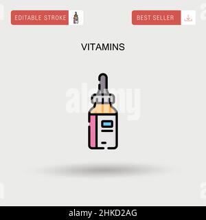 Vitamine semplice icona vettoriale. Illustrazione Vettoriale