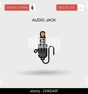 Jack audio icona vettore semplice. Illustrazione Vettoriale