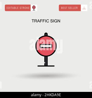 Simbolo di traffico icona vettore semplice. Illustrazione Vettoriale