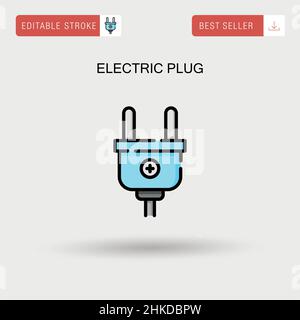 Spina elettrica semplice vettore icona. Illustrazione Vettoriale