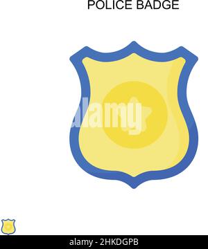 Badge polizia semplice icona vettoriale. Modello di disegno del simbolo di illustrazione per l'elemento dell'interfaccia utente mobile Web. Illustrazione Vettoriale