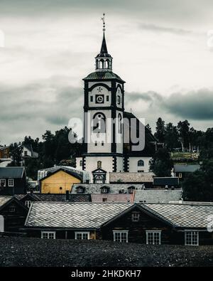 Parrocchia Bergstadens Ziir chiesa nel comune di Roros in Norvegia Foto Stock