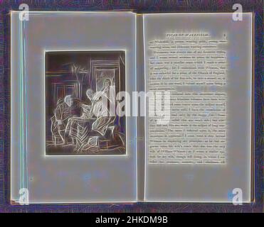 Ispirata alla fotoreproduzione del dipinto la polemica istonica di William Mulready, la polemica istonica, creatore:, dopo: William Mulready, c. 1870 - pollici o prima del 1880, carta, altezza 116 mm x larghezza 90 mm, reinventata da Artotop. L'arte classica reinventata con un tocco moderno. Design di calda e allegra luminosità e di raggi di luce. La fotografia si ispira al surrealismo e al futurismo, abbracciando l'energia dinamica della tecnologia moderna, del movimento, della velocità e rivoluzionando la cultura Foto Stock