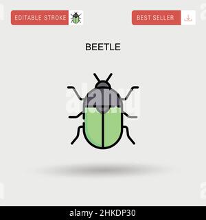 Icona vettore semplice Beetle. Illustrazione Vettoriale