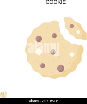 Icona vettore cookie semplice. Modello di disegno del simbolo di illustrazione per l'elemento dell'interfaccia utente mobile Web. Illustrazione Vettoriale