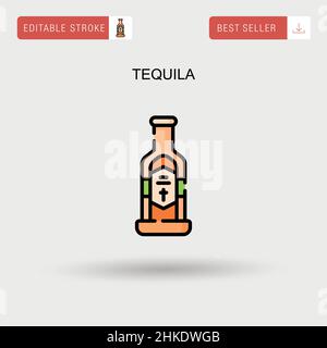 Tequila semplice icona vettoriale. Illustrazione Vettoriale