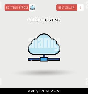 Cloud hosting semplice icona vettoriale. Illustrazione Vettoriale