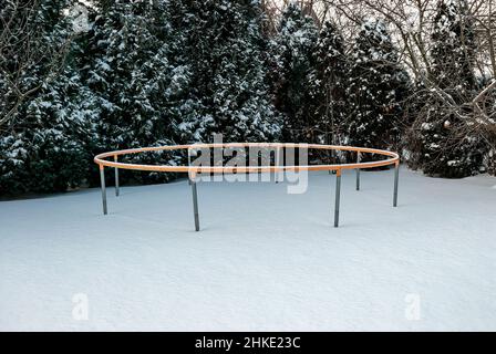 trampolino in inverno Foto Stock