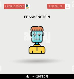 Frankenstein semplice vettore icona. Illustrazione Vettoriale