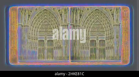 Ispirato dal portale d'ingresso sud della Cattedrale di Colonia, Südportal am Dom a Cöln, Der Rhein &amp; Seine Umgebungen, Anselm Schmitz, Colonia, c. 1860 - c. 1870, stampa albume, altezza 85 mm x larghezza 170 mm, reinventata da Artotop. L'arte classica reinventata con un tocco moderno. Design di calda e allegra luminosità e di raggi di luce. La fotografia si ispira al surrealismo e al futurismo, abbracciando l'energia dinamica della tecnologia moderna, del movimento, della velocità e rivoluzionando la cultura Foto Stock