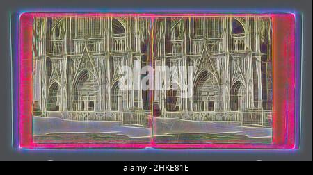 Ispirato al portale d'ingresso sud della Cattedrale di Colonia, Coeln. Dom. - Südportal, František Fribrich, editore: František Fribrich, Colonia, editore: Praag, c. 1860 - c. 1880, stampa albume, altezza 85 mm x larghezza 170 mm, reinventata da Artotop. L'arte classica reinventata con un tocco moderno. Design di calda e allegra luminosità e di raggi di luce. La fotografia si ispira al surrealismo e al futurismo, abbracciando l'energia dinamica della tecnologia moderna, del movimento, della velocità e rivoluzionando la cultura Foto Stock