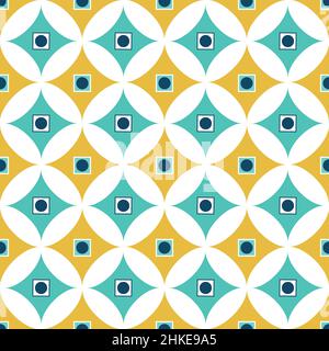 Modello con rombo in azzurro e giallo. Illustrazione vettoriale isolata su sfondo bianco. Illustrazione Vettoriale