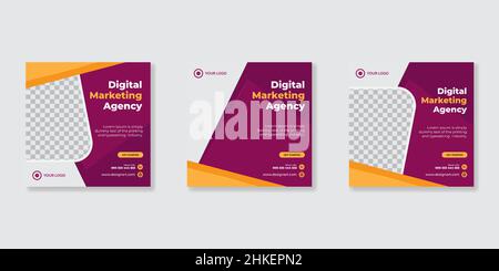 Modello di banner per la promozione aziendale e i social media aziendali Illustrazione Vettoriale