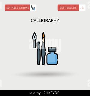 Calligraphy semplice icona vettoriale. Illustrazione Vettoriale