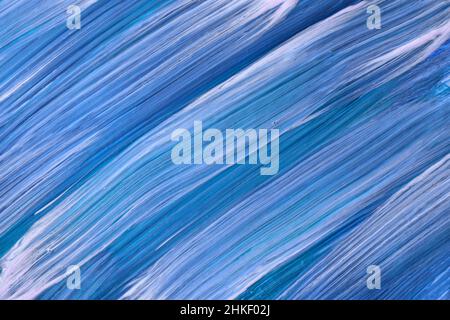 Astratto arte sfondo turchese e blu chiaro colori. Pittura ad acquerello su tela con tratti di cielo e spruzzi. Illustrazione acrilica su carta con macchia Foto Stock