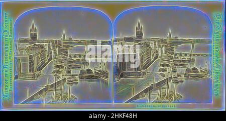 Ispirato da viste di Colonia e del Reno, Germania, Panorama de Colonia, viste del Reno e delle sue vicinanze, Der Rhein und seine Umgebungen, William Inghilterra, Colonia, 1867 - 1868, carta, Stampa albume, altezza 83 mm x larghezza 172 mm, reinventata da Artotop. L'arte classica reinventata con un tocco moderno. Design di calda e allegra luminosità e di raggi di luce. La fotografia si ispira al surrealismo e al futurismo, abbracciando l'energia dinamica della tecnologia moderna, del movimento, della velocità e rivoluzionando la cultura Foto Stock