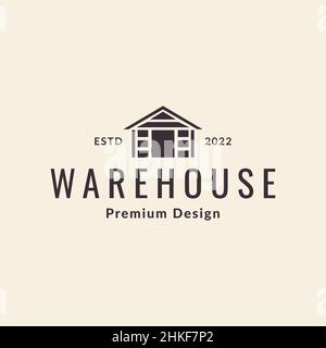 hipster magazzino legno logo design, vettore grafico simbolo icona illustrazione idea creativa Illustrazione Vettoriale